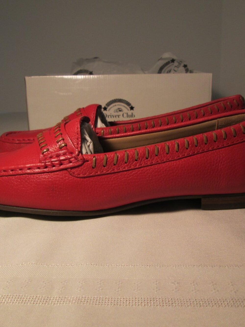 Driver Club USA Leather Made in Brazil Maple Ave Loafer, Red Grainy Sz 11 NWT - Picture 5 of 11